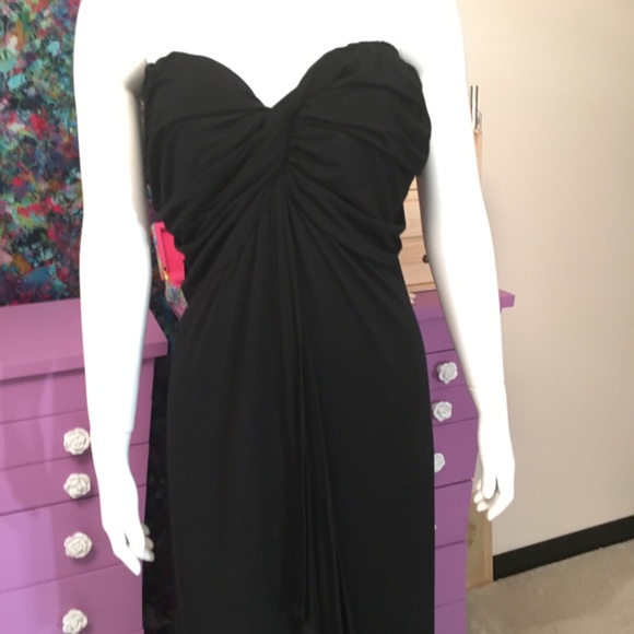 City Chic Strapless Jersey Knot Dress Black - Picture 5 of 12